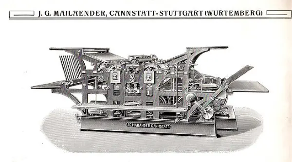 First Printing Press for Metal Sheets from Mailänder, 1888
