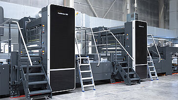 Printing units of a metal printing machine 